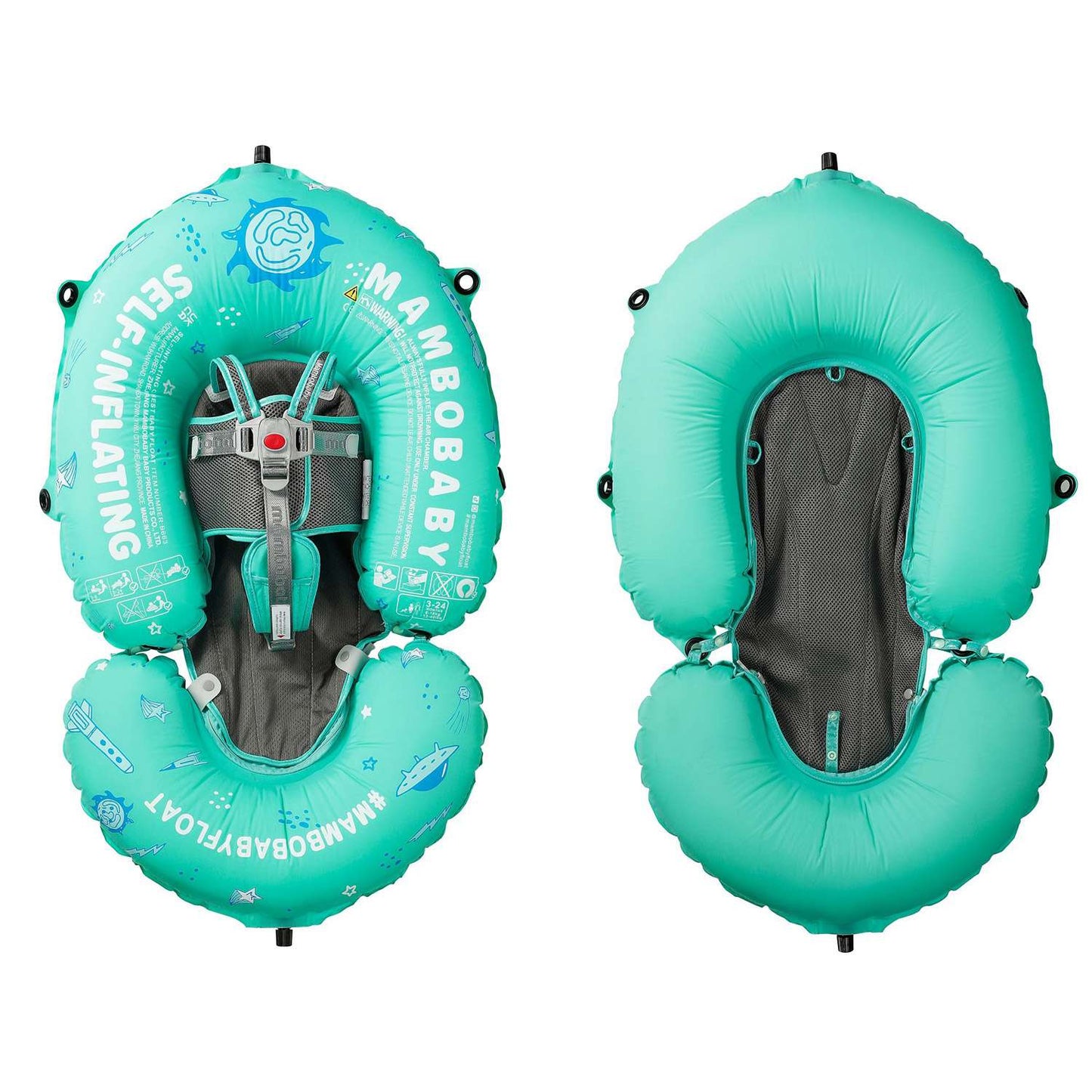 Mambobaby Self-Inflating Baby Swim Float with Canopy