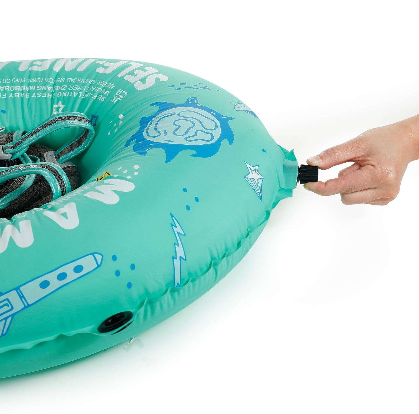 Mambobaby Self-Inflating Baby Swim Float with Canopy