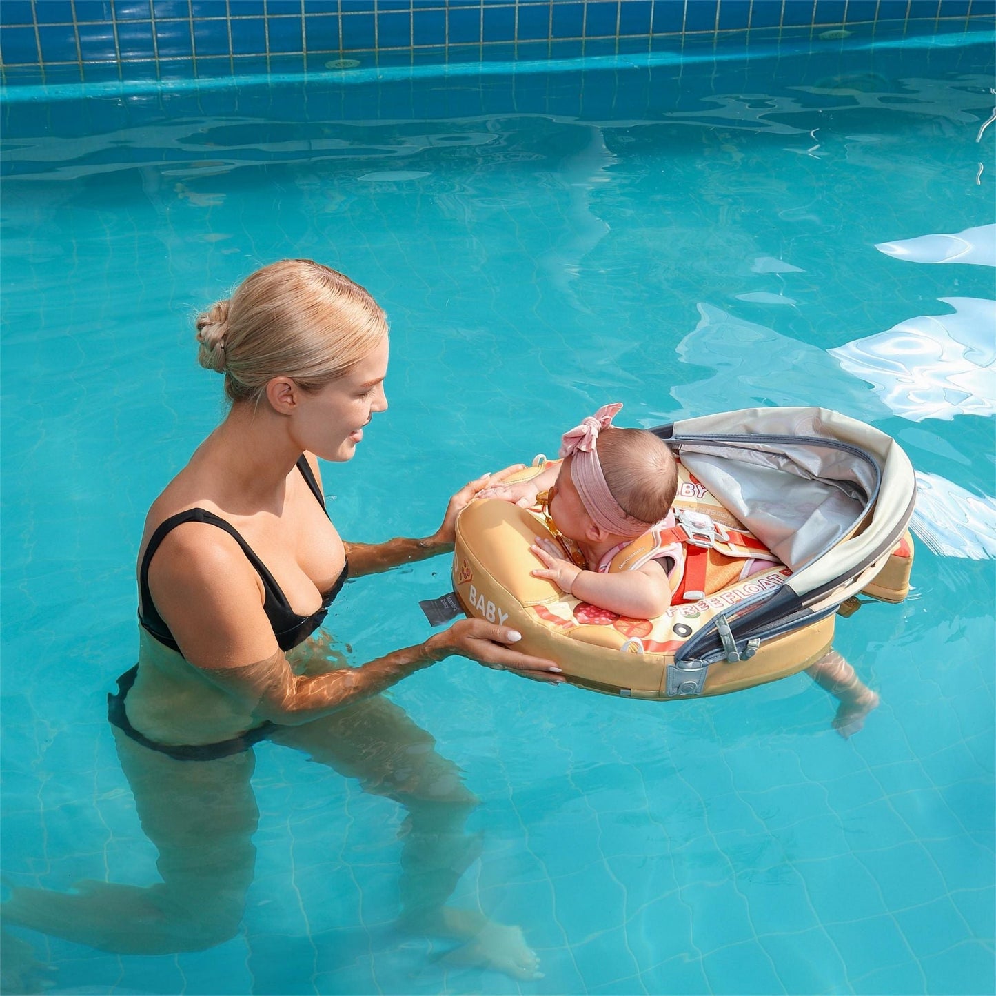 Mambobaby Pizza Swim Float with Canopy