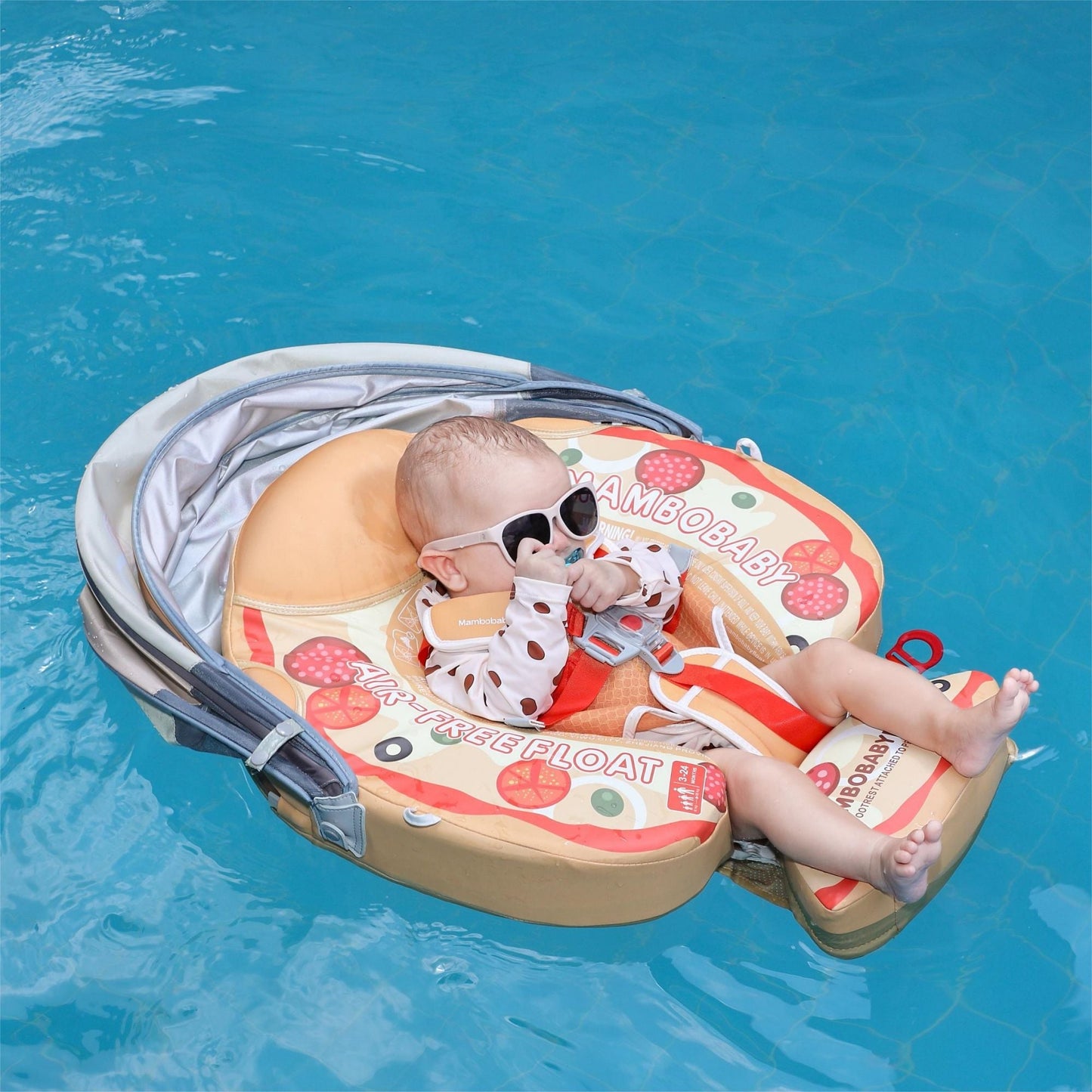 Mambobaby Pizza Swim Float with Canopy